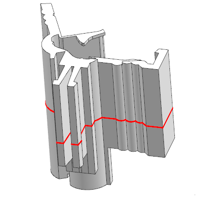 晶体型腔分模线